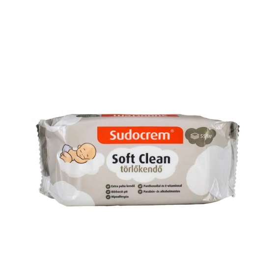 Sudocrem popsitörlő 55lapos Soft Clean 