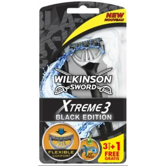 Wilkinson Extreme3 Black 3+1db-os eldobható borotva
